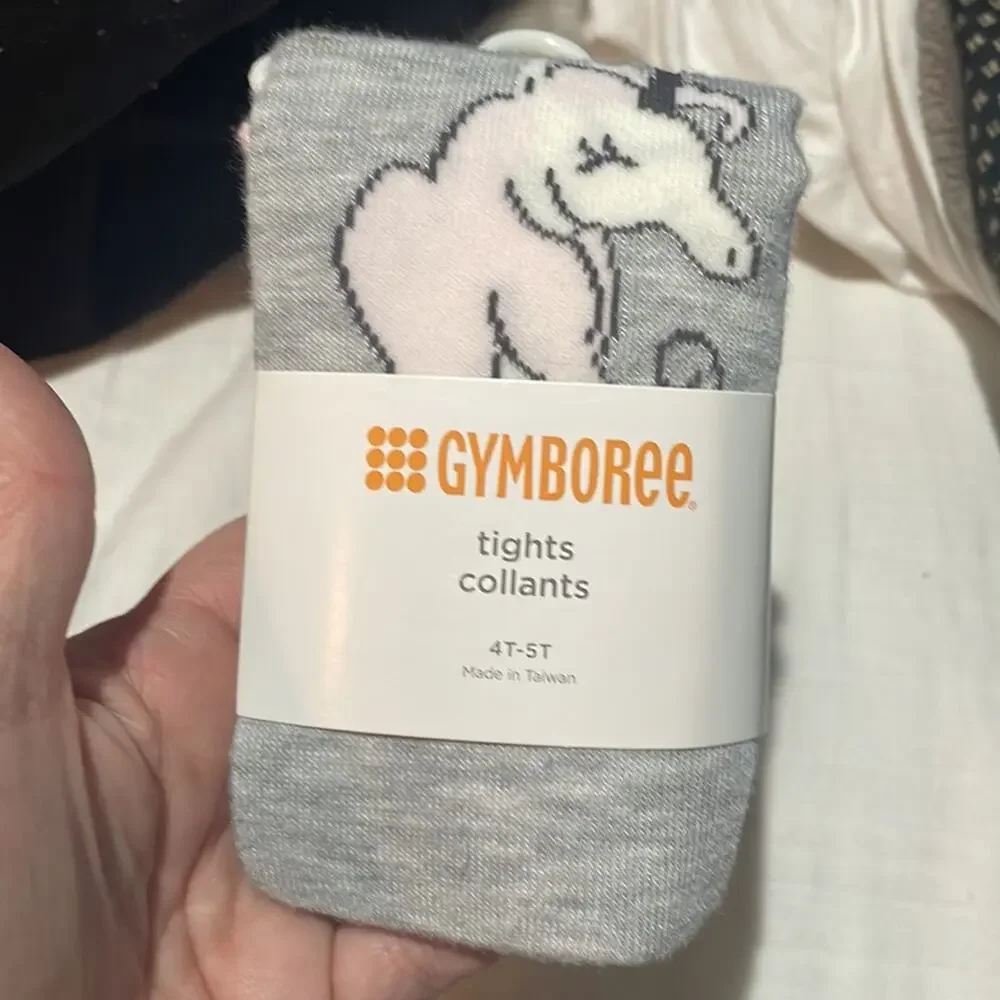 Gymboree 4-5t 2 pack tights butterflies and unicorn nwt unworn perfect condition